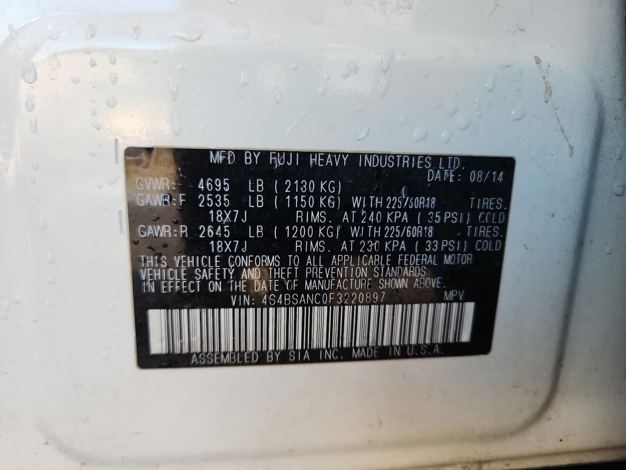 Subaru Outback 2.5i Limited Image 10