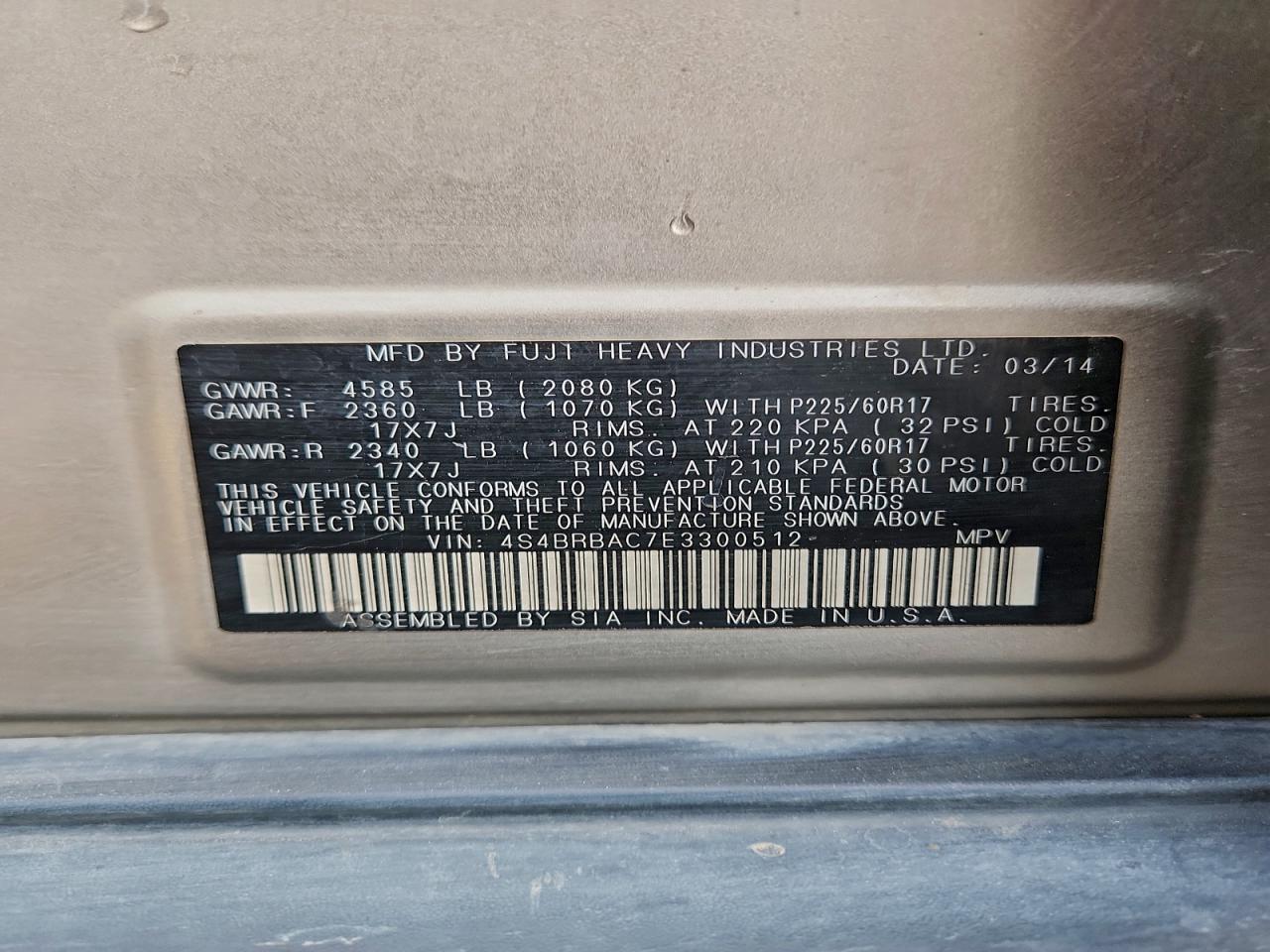 Subaru Outback 2.5i Image 7