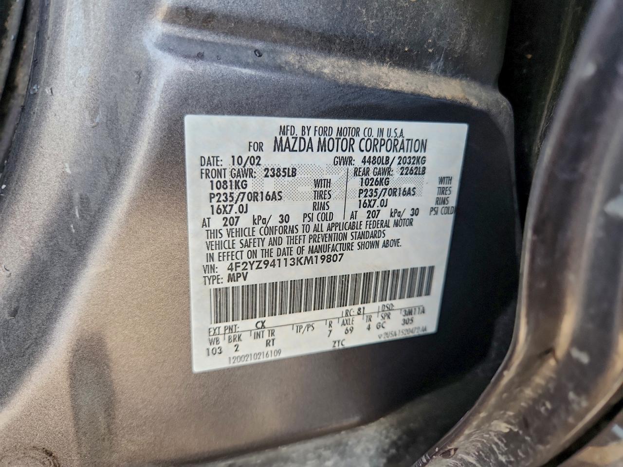 Mazda Tribute Lx Image 12